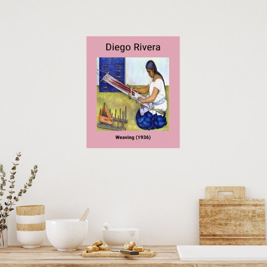 Weven door Diego Rivera (1936) Poster (Keuken)