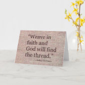 Weven in geloof Inspirerend Wenskaart Kaart (Gele Bloem)