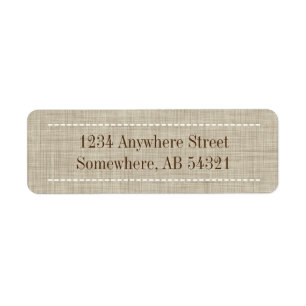 Weven linnen textiel in beige bruin etiket