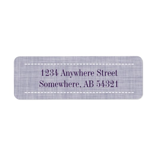 Weven linnen textiel in IndigoPaars Etiket (Voorkant)