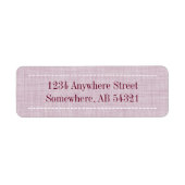 Weven linnen textiel in maroon Red Etiket (Voorkant)