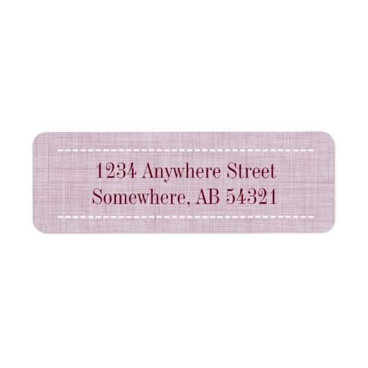 Weven linnen textiel in maroon Red Etiket (Voorkant)