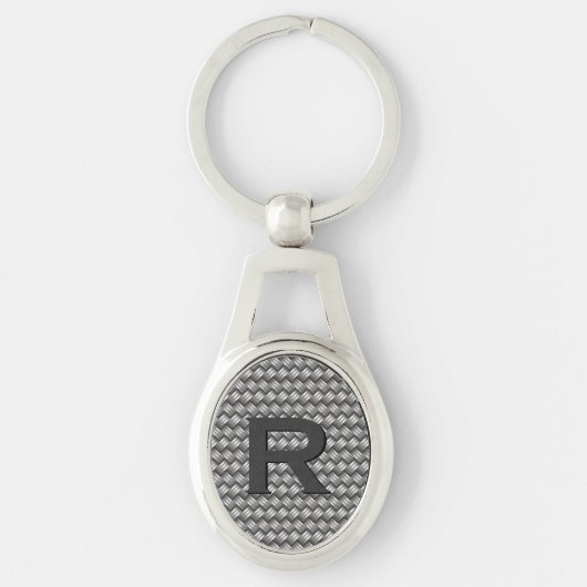 Weven Metal Monogram Sleutelhanger (Voorkant)