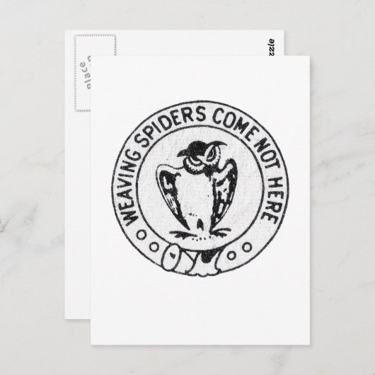 Weven Spiers komen niet hier Briefkaart (Voorkant / Achterkant)