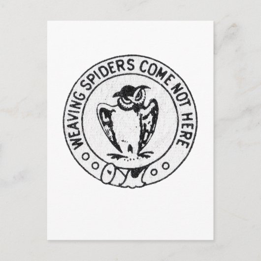 Weven Spiers komen niet hier Briefkaart (Voorkant)