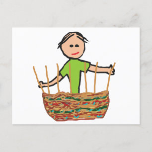 Weven van mandje briefkaart