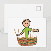Weven van mandje briefkaart (Voorkant / Achterkant)
