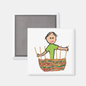 Weven van mandje magneet (Voorkant / Achterkant)