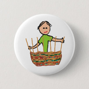 Weven van mandje ronde button 5,7 cm