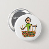 Weven van mandje ronde button 5,7 cm (Voorkant /achterkant)
