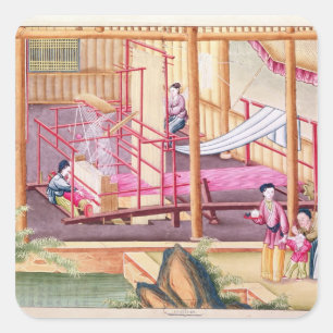 Weven Vierkante Sticker