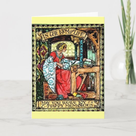 Wevende Vrouw Kaart (Voorkant)