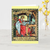 Wevende Vrouw Kaart (Gele Bloem)