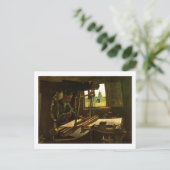 Wever nabij een open venster Van Gogh Fine Art Briefkaart (Staand voorkant)