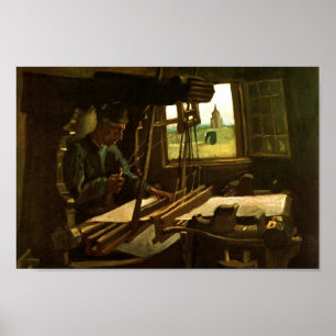 Wever nabij een open venster Van Gogh Fine Art Poster