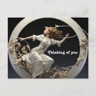 Wever vrouw van de witte ring schilderij briefkaart