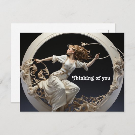 Wever vrouw van de witte ring schilderij briefkaart (Voorkant / Achterkant)