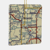 Wewoka OK Retro Map Keramisch Ornament (Rechts)