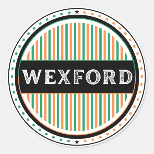 Wexford City Pride Emblem – Irish Identity Ronde Sticker (Voorkant)