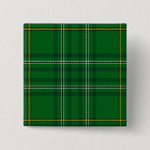 Wexford County Irish Tartan Vierkante Button 5,1 Cm