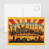 Weyburn Saskatchewan Olie Stad Briefkaart (Voorkant / Achterkant)