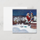 Weyeth - Kerstman bezorgt boeken voor Kerstmis Feestdagenkaart (Voorkant / Achterkant)