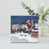 Weyeth - Kerstman brengt boeken voor Kerstmis Feestdagenkaart (Staand voorkant)