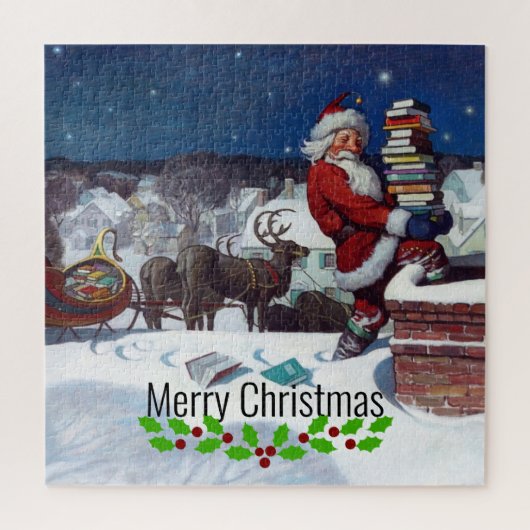 Weyeth - Kerstman levert boeken voor Kerstmis Legpuzzel (Verticaal)