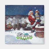 Weyeth - Kerstman levert boeken voor Kerstmis Magneet (Voorkant)