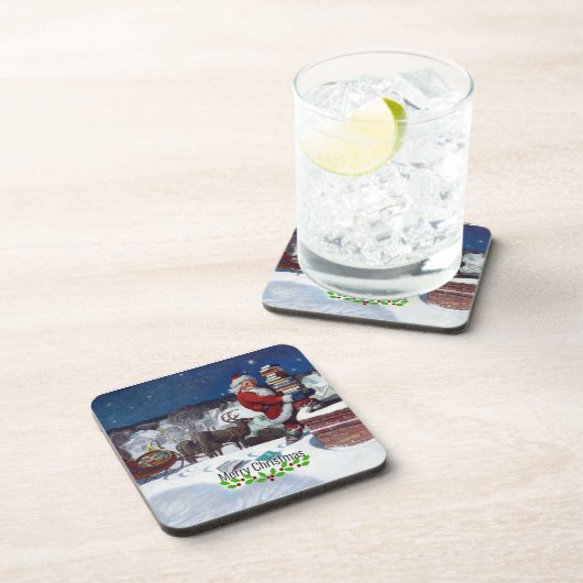 Weyeth - Santa Delivering Books for Kerstmis Bier Onderzetter (Rechterzijde)