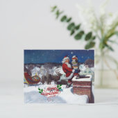 Weyeth - Santa Delivering Books for Kerstmis Briefkaart (Staand voorkant)