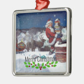 Weyeth - Santa Delivering Books for Kerstmis Metalen Ornament (Links)