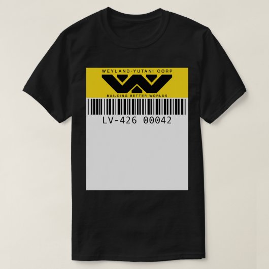Weyland Yutani Asset label TShirt (Design voorkant)
