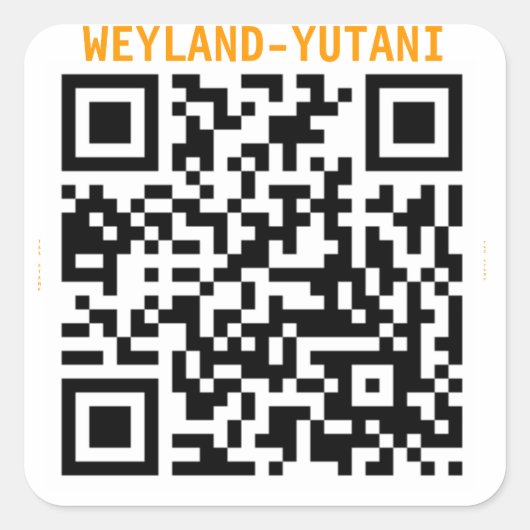 Weyland Yutani belastingstempel Vierkante Sticker (Voorkant)