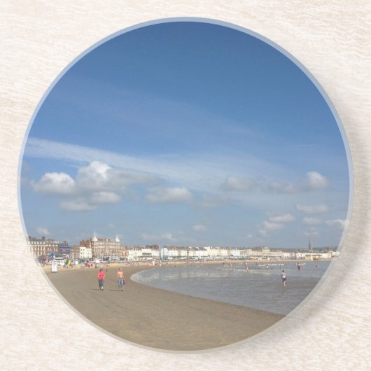 Weymouth Beach Zandsteen Onderzetter (Voorkant)