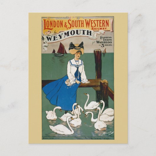  Weymouth Engeland Britse treinreis Briefkaart (Voorkant)