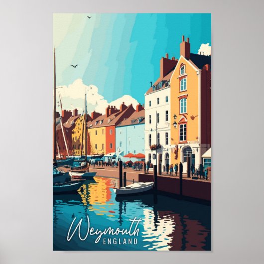 Weymouth Engeland vintage reisillustratie Poster (Voorkant)