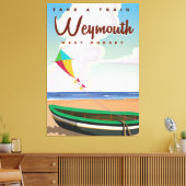 Weymouth England vakantiereisposter Canvas Afdruk (Insitu (Woonkamer))
