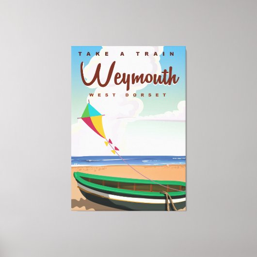 Weymouth England vakantiereisposter Canvas Afdruk (Voorkant)