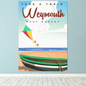 Weymouth England vakantiereisposter Canvas Afdruk (Insitu (Houten vloer))