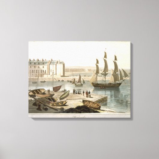 Weymouth Harbour uit 'A Voyage Around Great Brit' Canvas Afdruk (Voorkant)