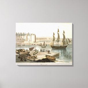Weymouth Harbour uit 'A Voyage Around Great Brit' Canvas Afdruk