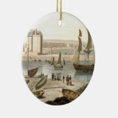 Weymouth Harbour uit 'A Voyage Around Great Brit' Keramisch Ornament (Rechts)