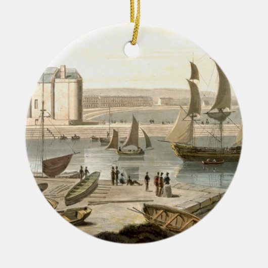 Weymouth Harbour uit 'A Voyage Around Great Brit' Keramisch Ornament (Voorkant)