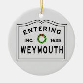 Weymouth, MA Holiday Wreater Keramisch Ornament (Voorkant)