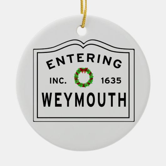 Weymouth, MA Holiday Wreater Keramisch Ornament (Voorkant)