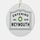 Weymouth, MA Holiday Wreater Keramisch Ornament (Links)