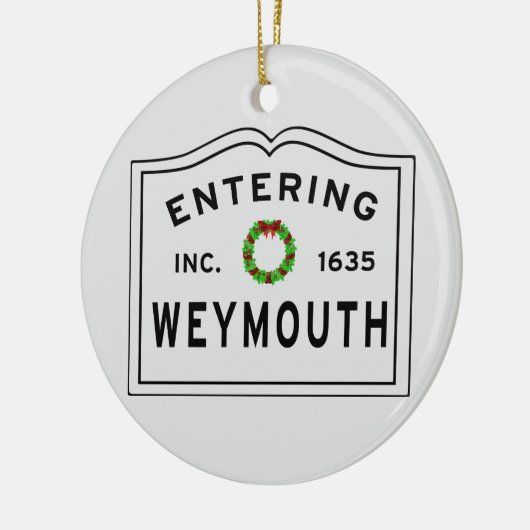 Weymouth, MA Holiday Wreater Keramisch Ornament (Links)
