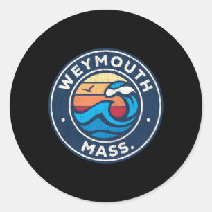 Weymouth Massachusetts Ma nautische golven Ronde Sticker