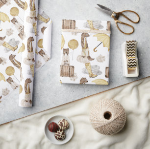 Wezel Gele Pompoen Regen Puddel Bagageballon Cadeaupapier